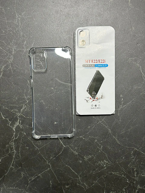 Carcasa Transparente Reforzado + Lamina Vidrio Templado Para Motorola E22i