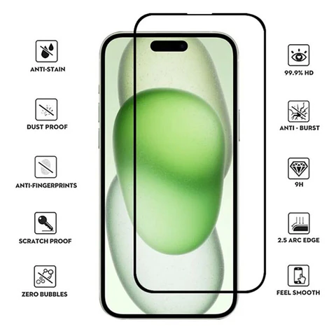 Lámina de vidrio Completa Para iPhone 15 Plus