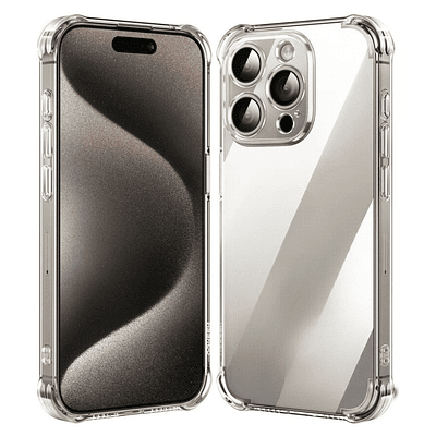 Carcasa TPU Transparente Con Protección Cámara Para iPhone 15 Pro Max