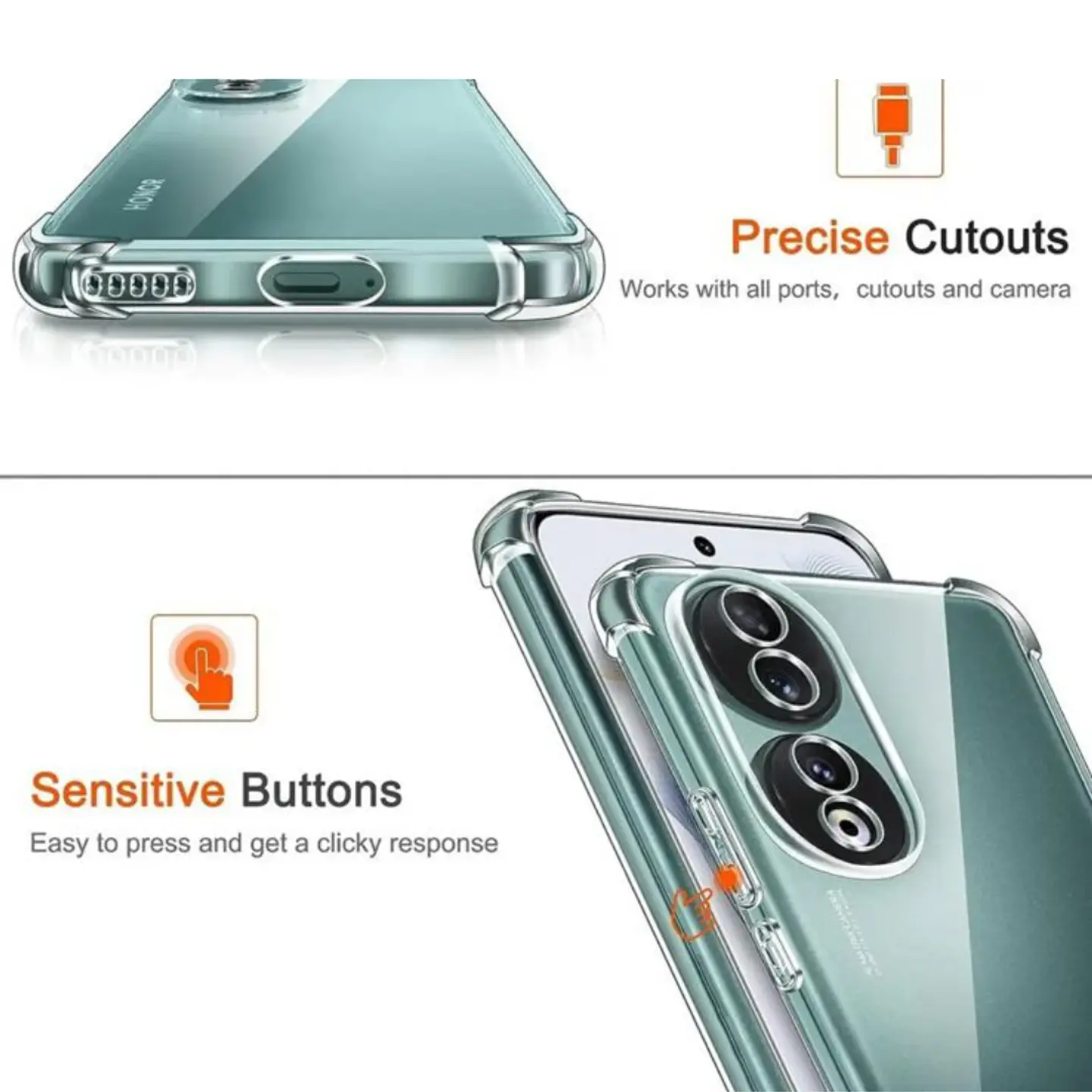 Carcasa TPU Transparente Para Honor 90 4