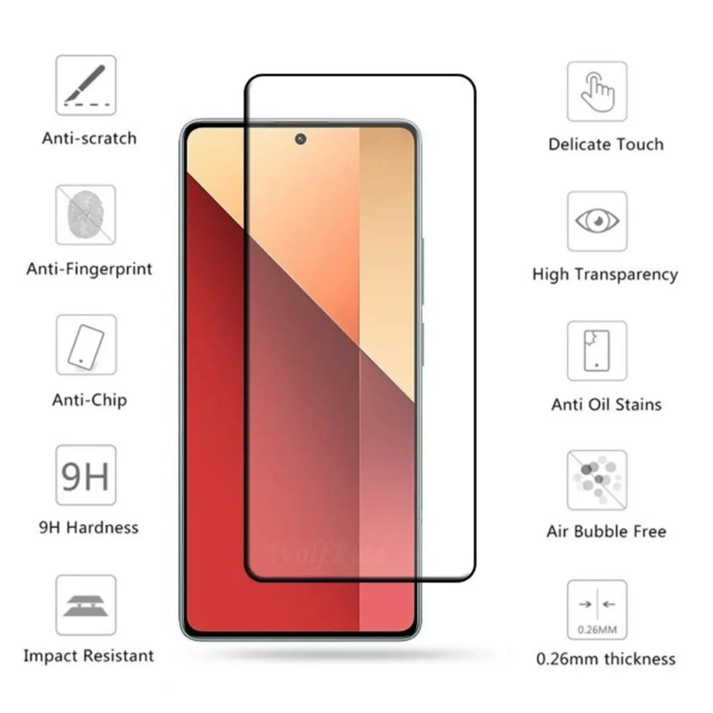  Lámina de vidrio Completa Para Xiaomi Note 13 Pro 4g/5g 2