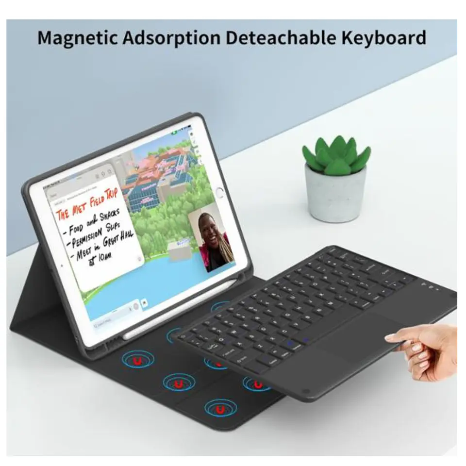 Funda Con Teclado Español Touchpad Para iPad 10.2 7ma / 8va y 9na Generación  3