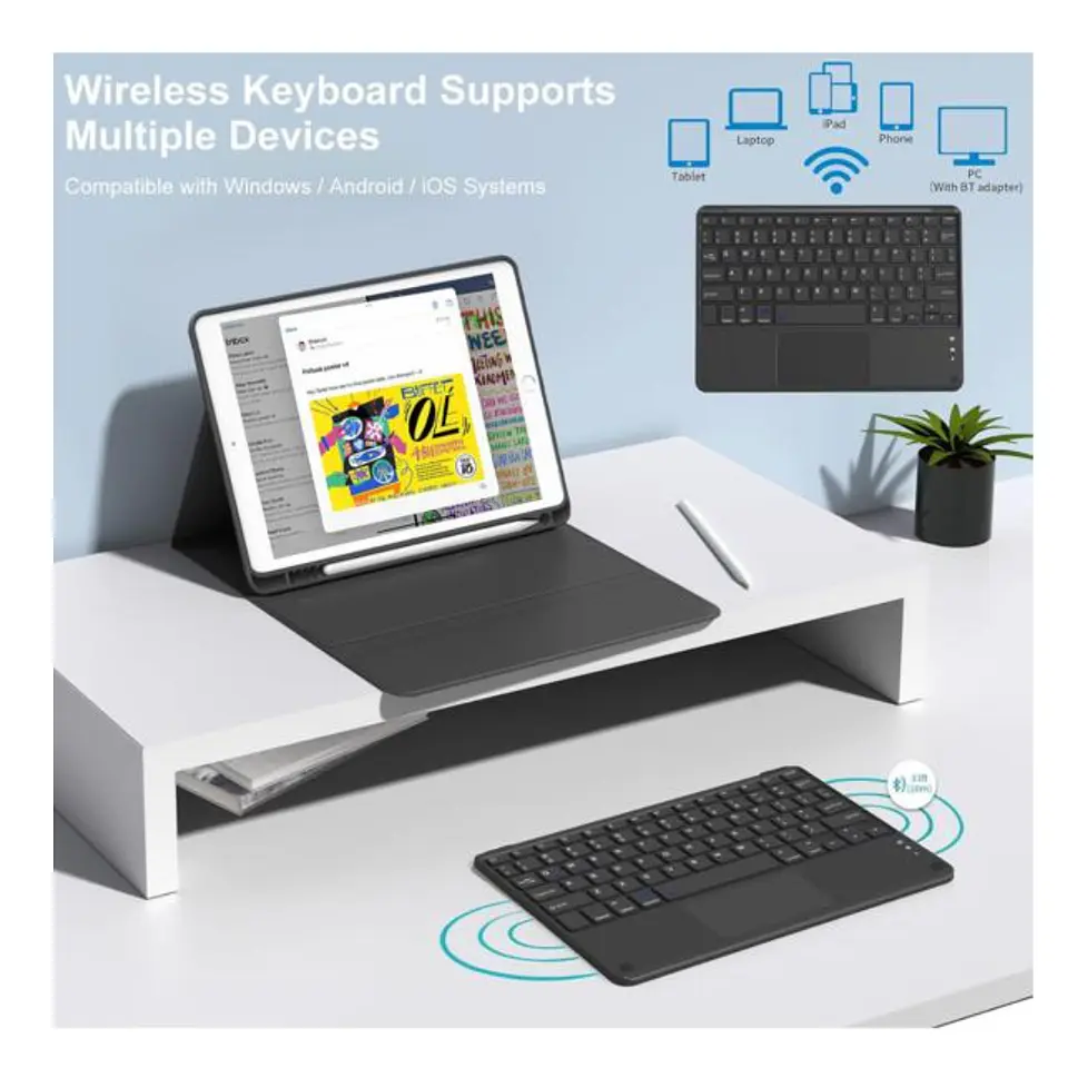 Funda Con Teclado Español Touchpad Para iPad 10.2 7ma / 8va y 9na Generación  4