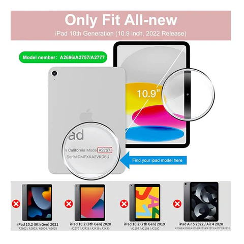 Funda Smart Cover Con Ranura iPad 10.9" 10ma Generación 2022