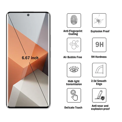 Lámina De Vidrio Completa Para Redmi Note 13 Pro Plus