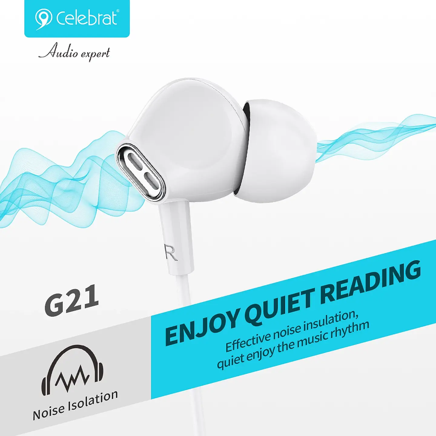 Audifonos con Micrófono Celebrat Bass G21 Jack  5