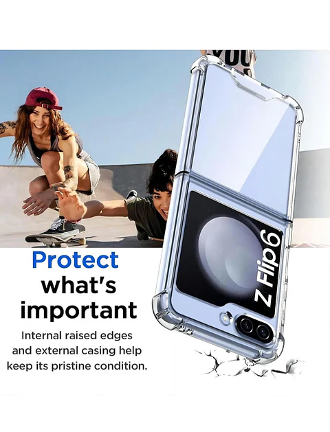 Carcasa Transparente Reforzado Para Samsung Galaxy Z Flip 6