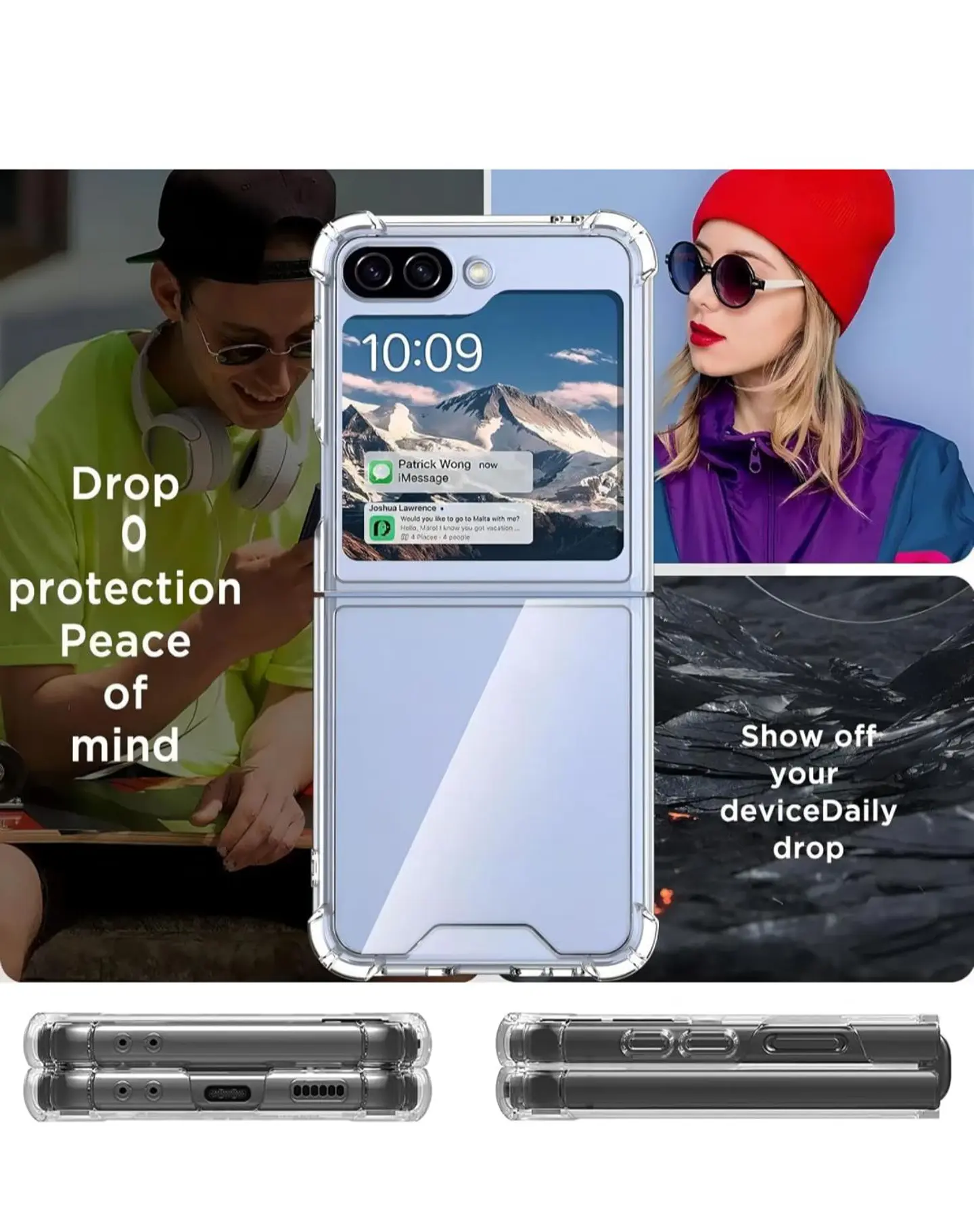 Carcasa Transparente Reforzado Para Samsung Galaxy Z Flip 6 4