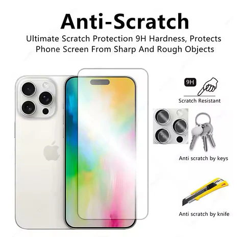 Lámina de Vidrio Completa Para iPhone 16 Pro 