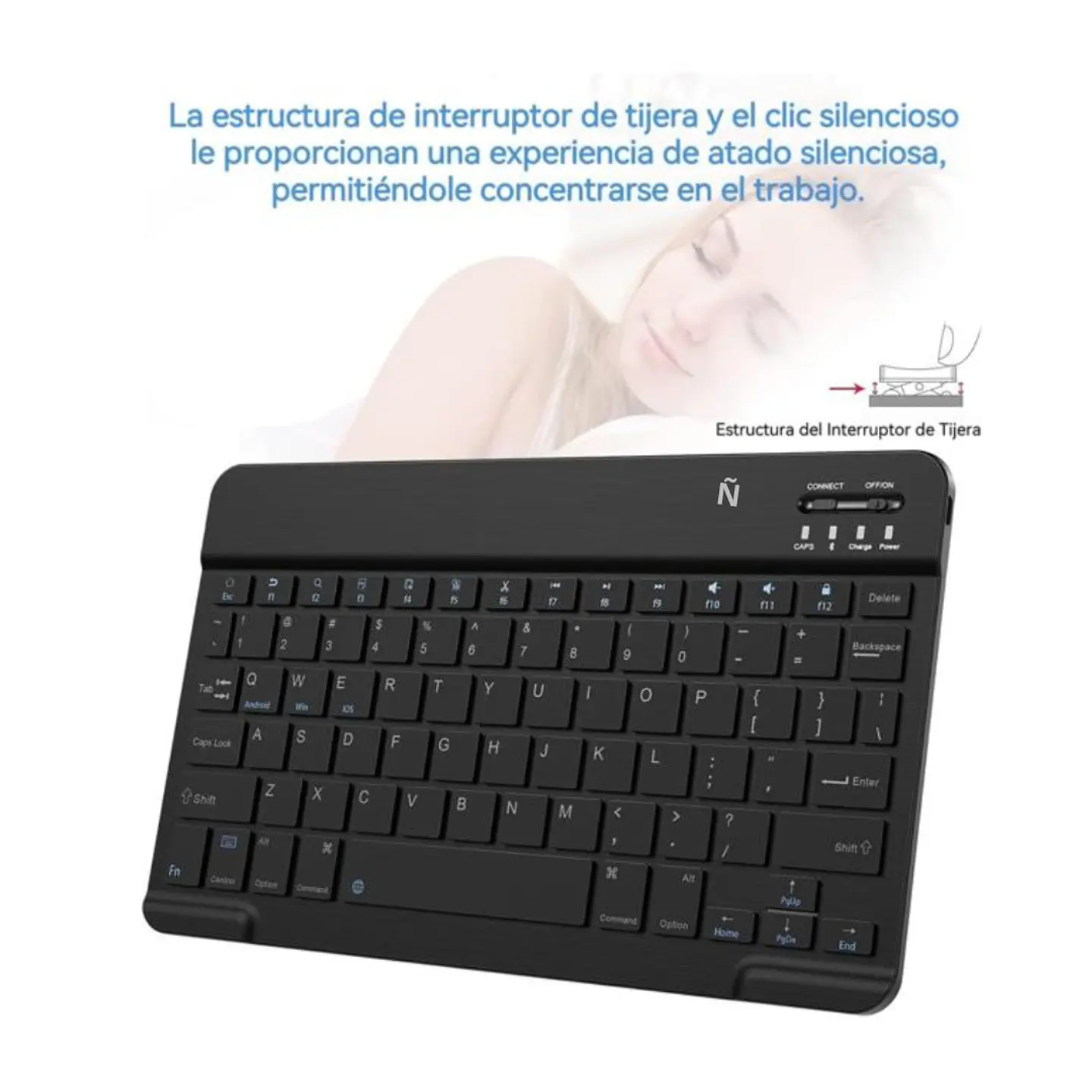 Teclado Bluetooth Inalámbrico 11 pulgadas Español Para iPad/Tablet/iPhone 6