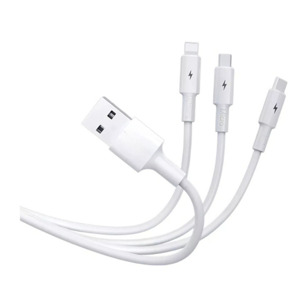 Cable Multicargador USB Carga Rápida 3 En 1