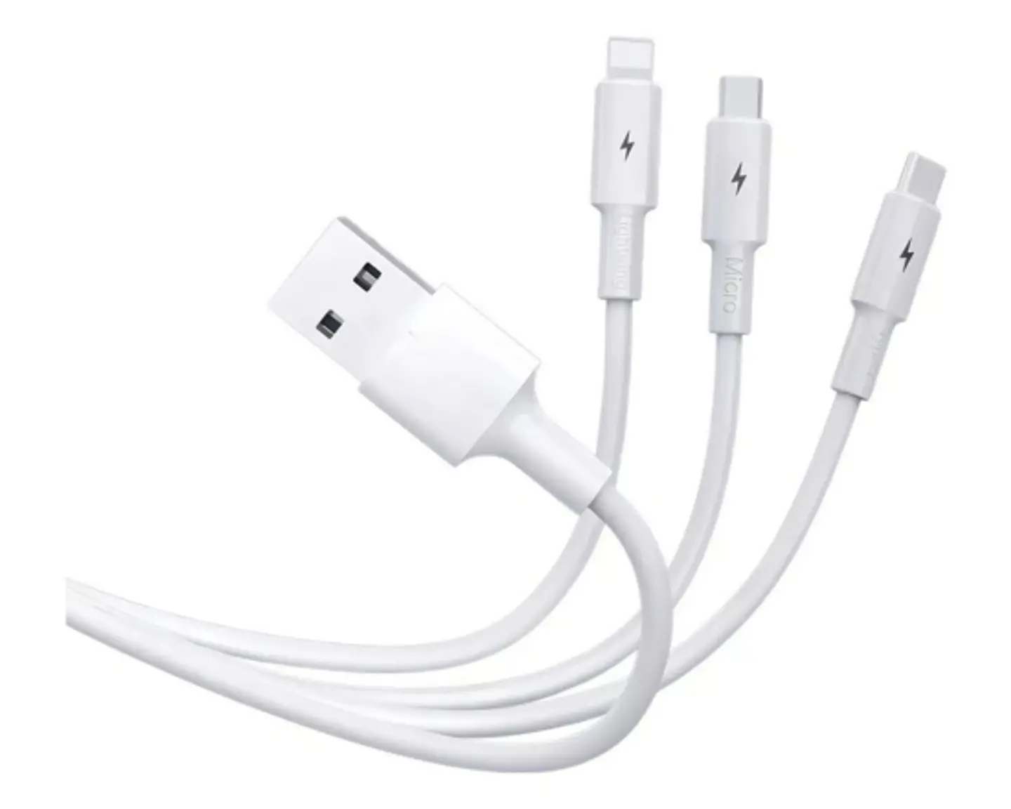 Cable Multicargador USB Carga Rápida 3 En 1 2
