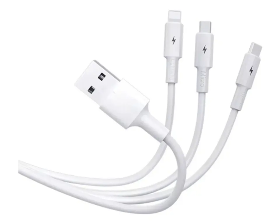 Cable Multicargador USB Carga Rápida 3 En 1 2