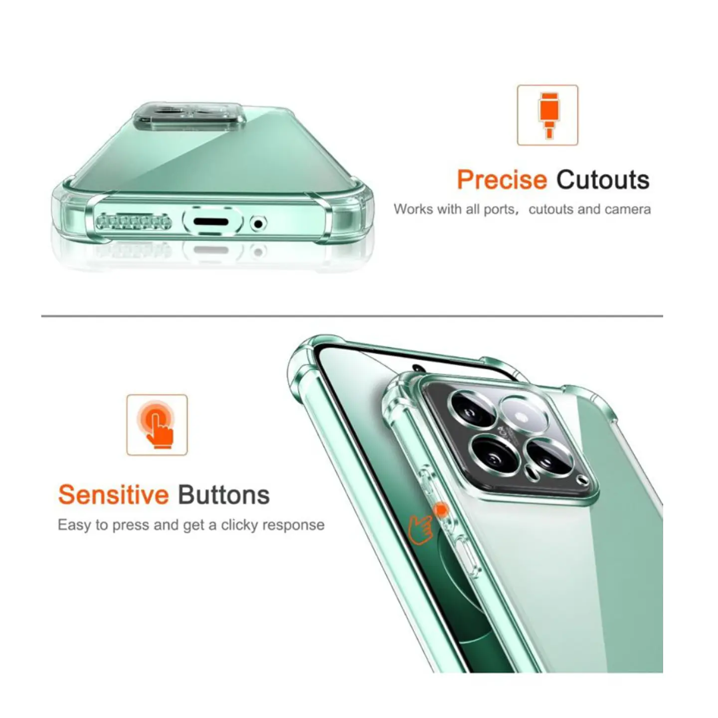 Carcasa Transparente Reforzado Para Xiaomi 14  5