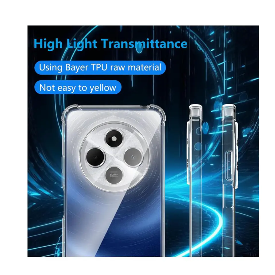 Carcasas Transparente Reforzado Para Xiaomi Redmi 14c + Hidrogel 4