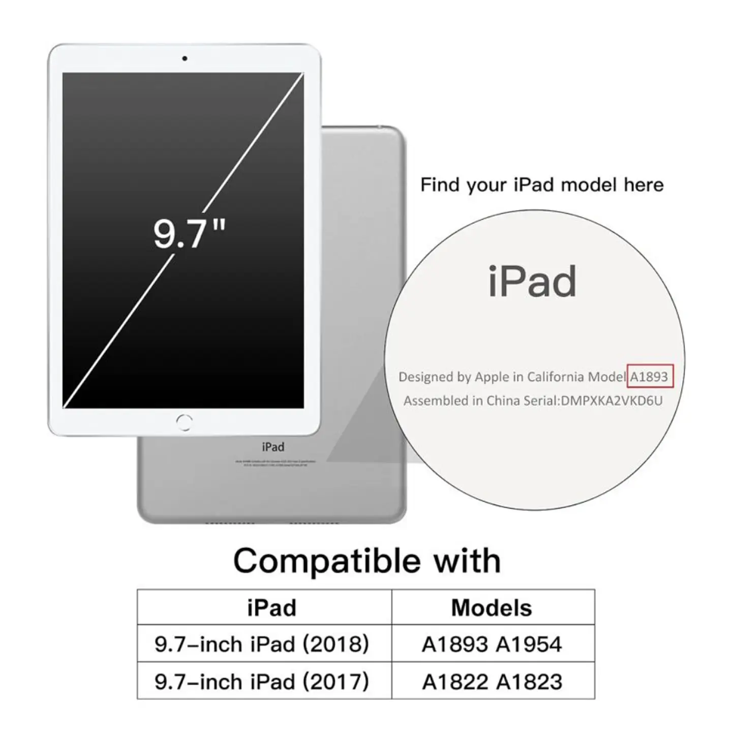 Funda Smart Cover Con Ranura Para iPad 9.7 5ta/6ta Generacion 2