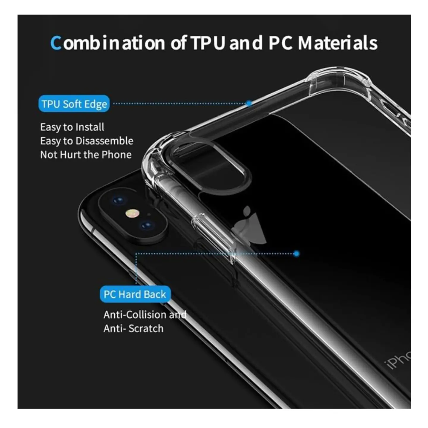 Carcasa Transparente Para iPhone X - Xs 4