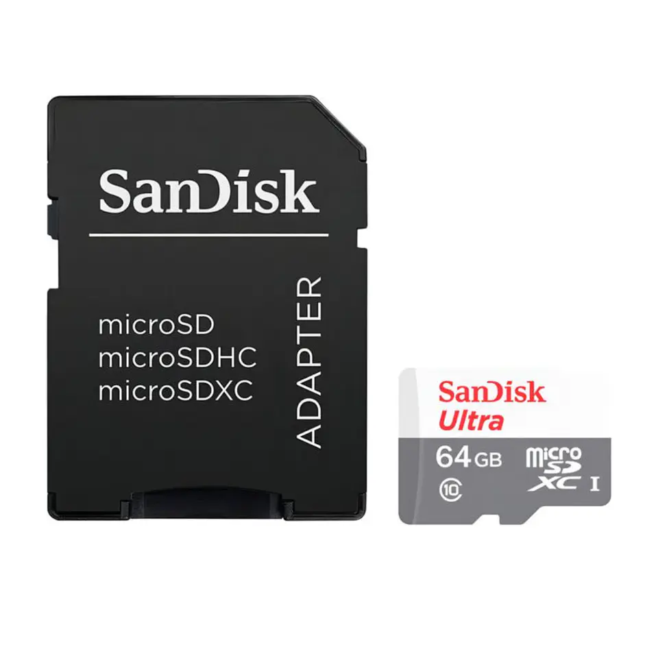Tarjeta Memoria 64gb Sandisk Micro Sd Clase 10 + Adaptador 3