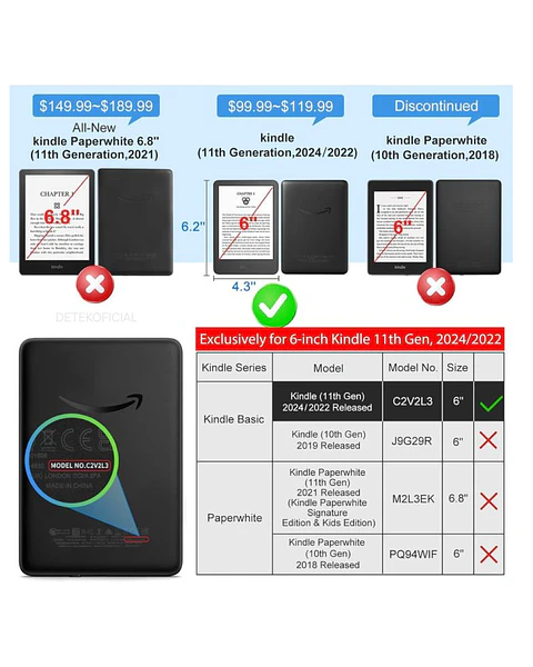 Lamina Hidrogel Transparente Para Kindle Release 11th Gene 2022 / 2024