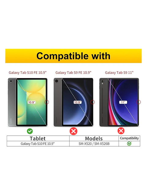 Funda giratoria 360° Para Samsung Galaxy Tab S10 Fe X520 10.9"