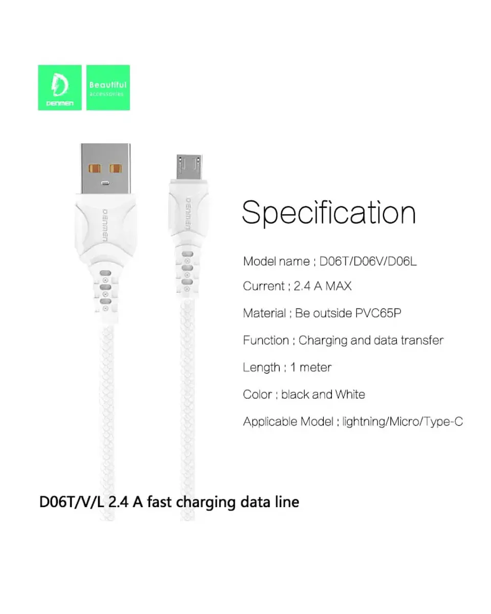 Cable de Carga Rápida (Micro USB) – 2.4A 4