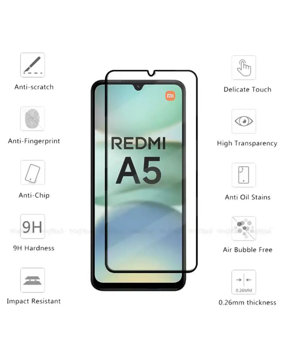 Lamina Vidrio Templado Completa Para Redmi A5 3