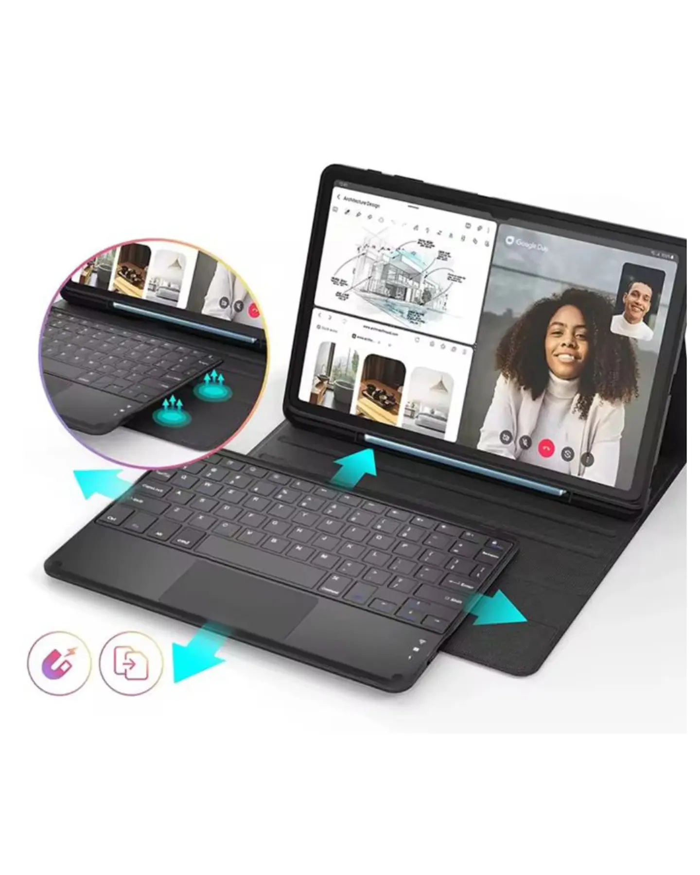 Funda Con Teclado Español Touchpad Para Samsung Galaxy S9 / S9 Fe 10.9