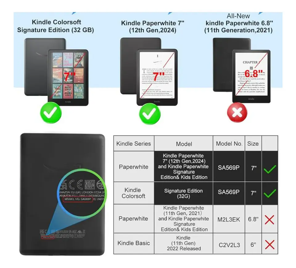 Funda Inteligente Para Kindle Colorsoft 2024 7