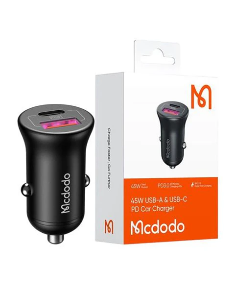 Cargador Auto 45w  2 Puerto USB - Tipo C 
