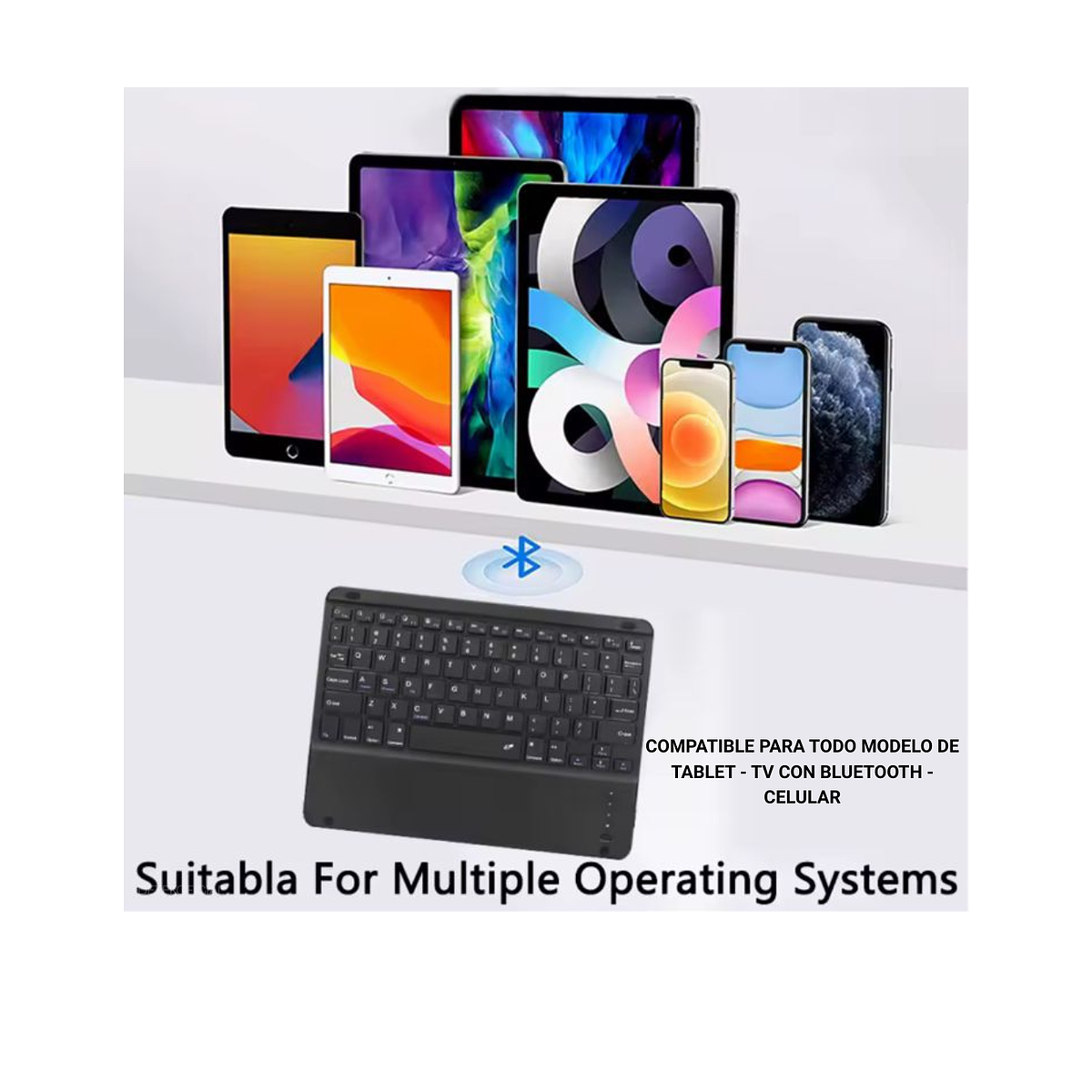 Teclado Bluetooth Con Touchpad (Mouse)