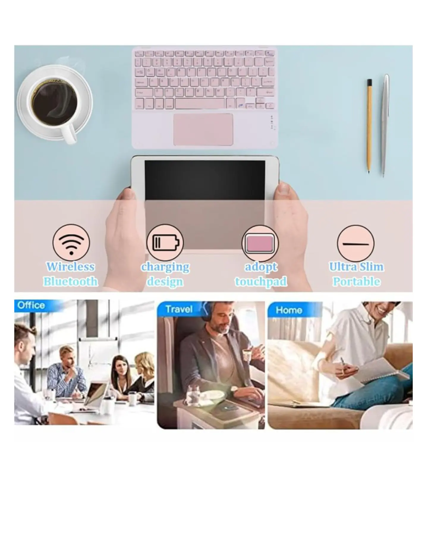 Teclado Bluetooth Con Touchpad (Mouse) 11 pulgadas  15