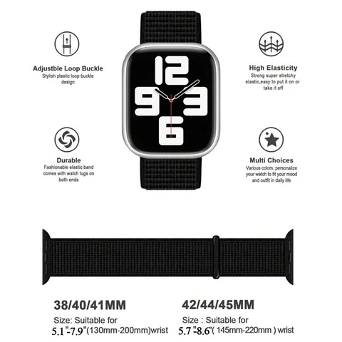 Correa De Nylon Para Apple Watch  42mm 44mm 45mm 49mm Serie 10 46mm Serie 11 46mm