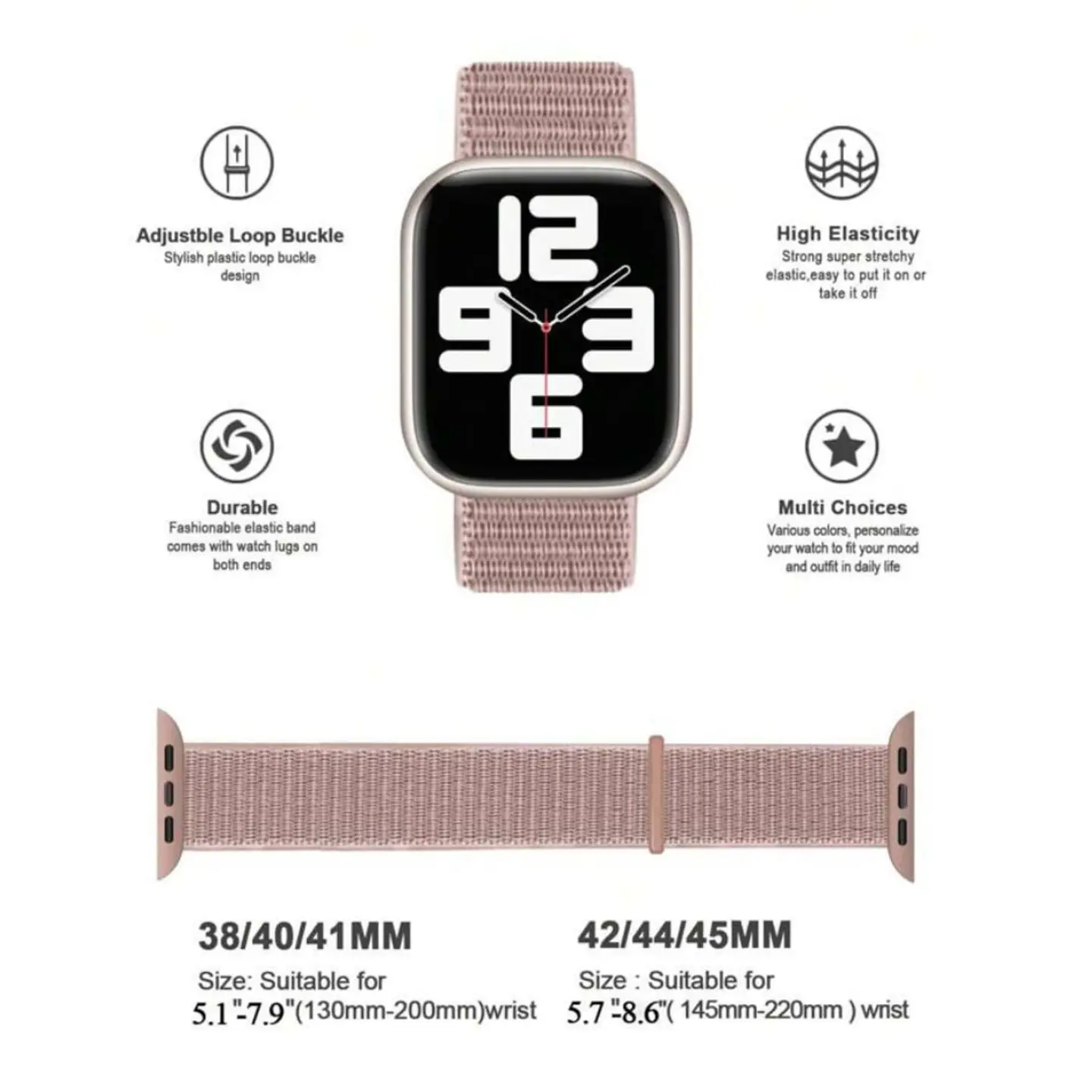 Correa De Nylon Para Apple Watch  42mm 44mm 45mm 49mm Serie 10 46mm Serie 11 46mm 12