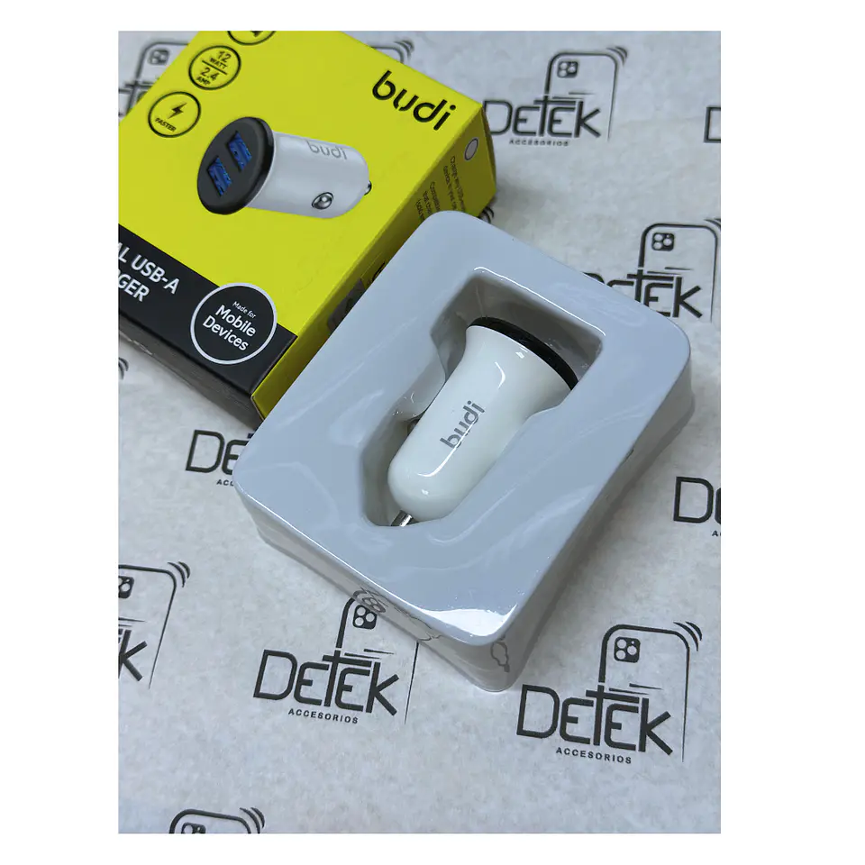 Cargador Auto Budi 12W Dual USB  3