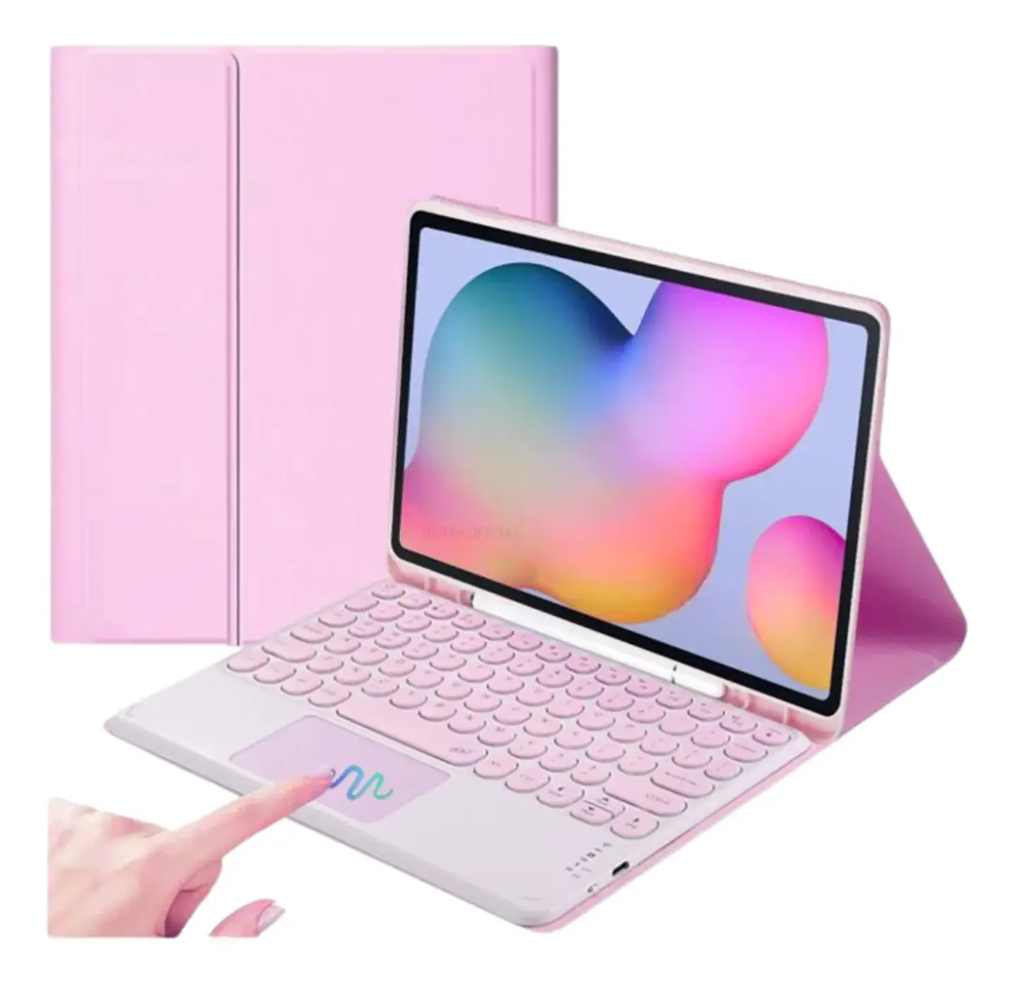 Funda Con Teclado Español Touchpad Para Samsung S6 Lite 10.4 7