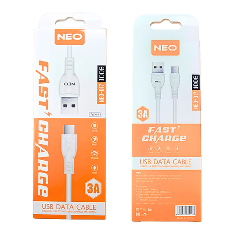 Cable Usb a Usb C de Carga Rápida 3A Neo-017 