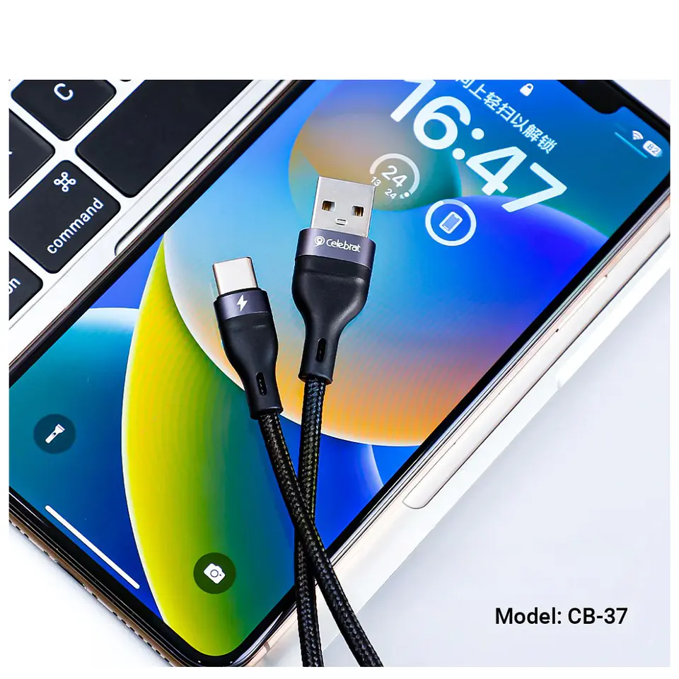 Cable Celebrat Trenzado de Carga Rápida USB-USB C 3