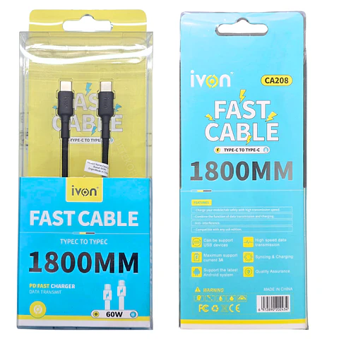Cable Reforzado Usb C a Usb C Carga Rápida de 1.80 Metros
