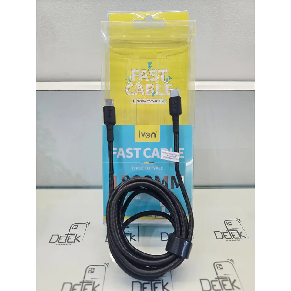 Cable Reforzado Usb C a Usb C Carga Rápida de 1.80 Metros 4