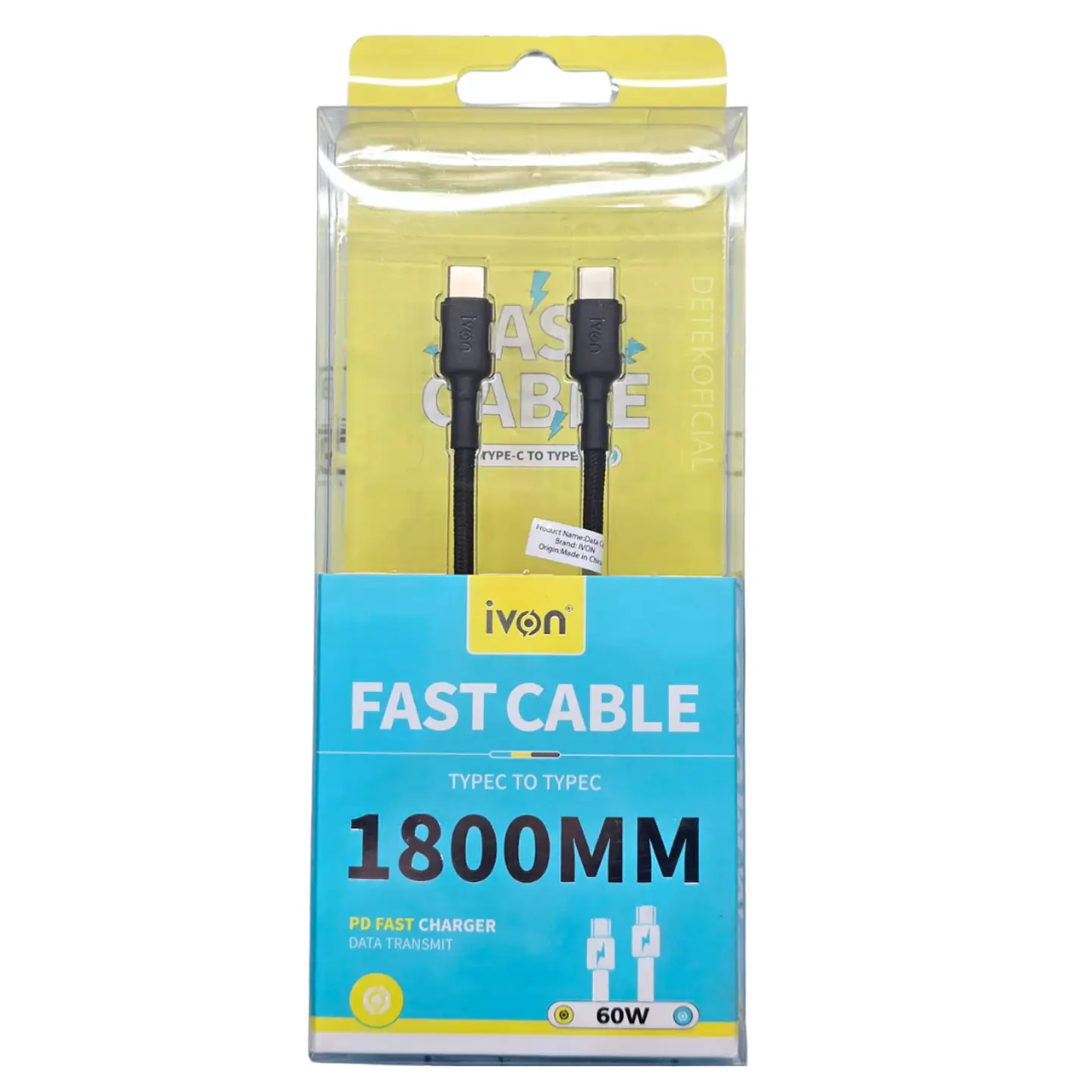 Cable Reforzado Usb C a Usb C Carga Rápida de 1.80 Metros 3