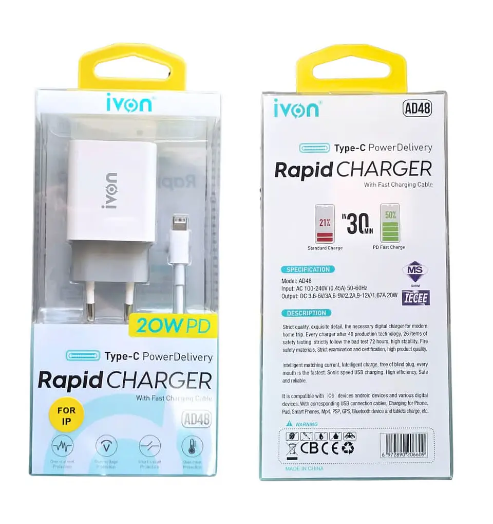 Cargador USB-C a Lightning Carga  Rápida de 20W 1