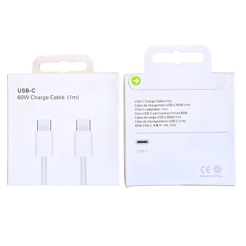 Cable Usb C a Usb C Trenzado Carga Rápida de 60W
