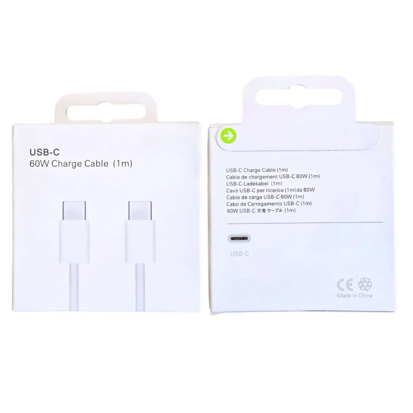Cable Usb C a Usb C Trenzado Carga Rápida de 60W 1