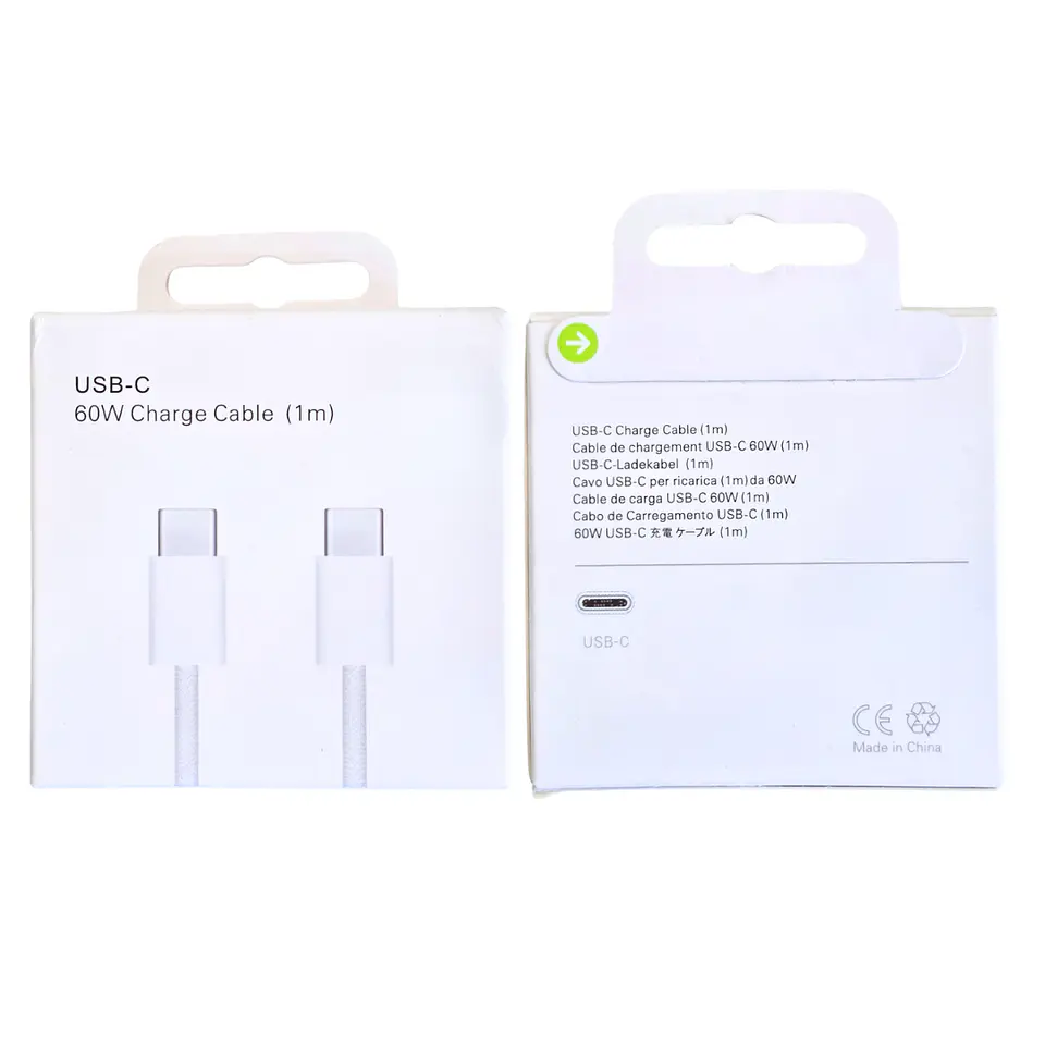 Cable Usb C a Usb C Trenzado Carga Rápida de 60W 1