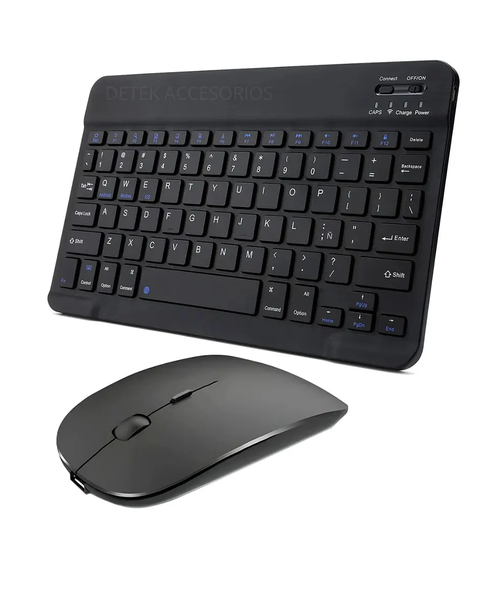 Kit de teclado y Mouse de 11 pulgadas en español inalámbrico Recargable Bluetooth  2