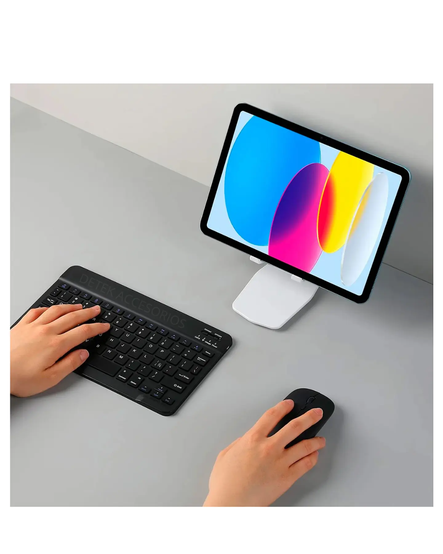 Kit de teclado y Mouse de 11 pulgadas en español inalámbrico Recargable Bluetooth  4