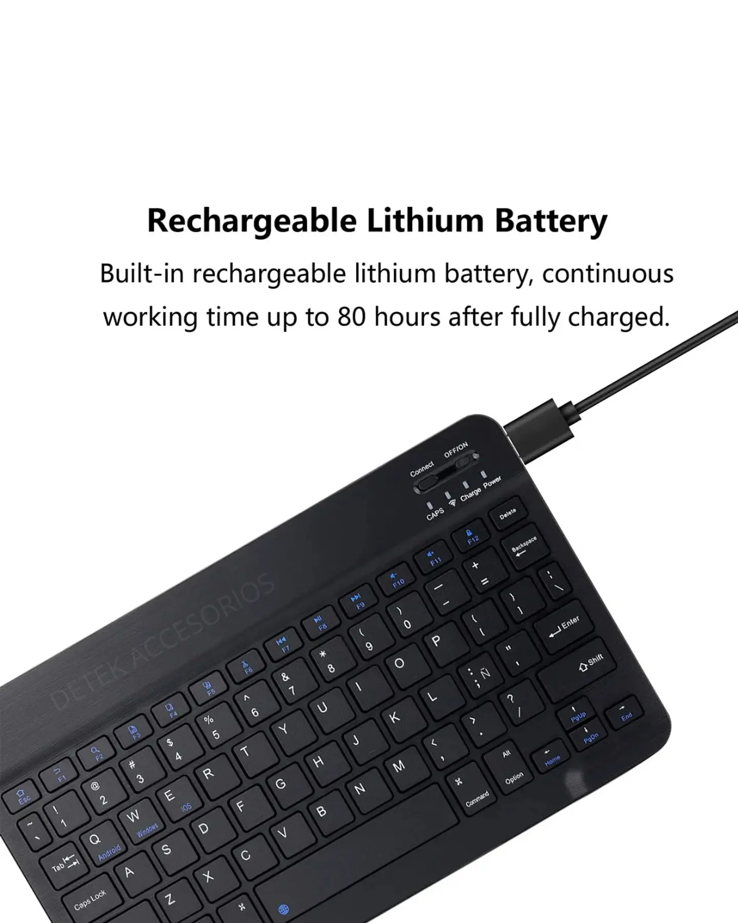 Kit de teclado y Mouse de 11 pulgadas en español inalámbrico Recargable Bluetooth  5