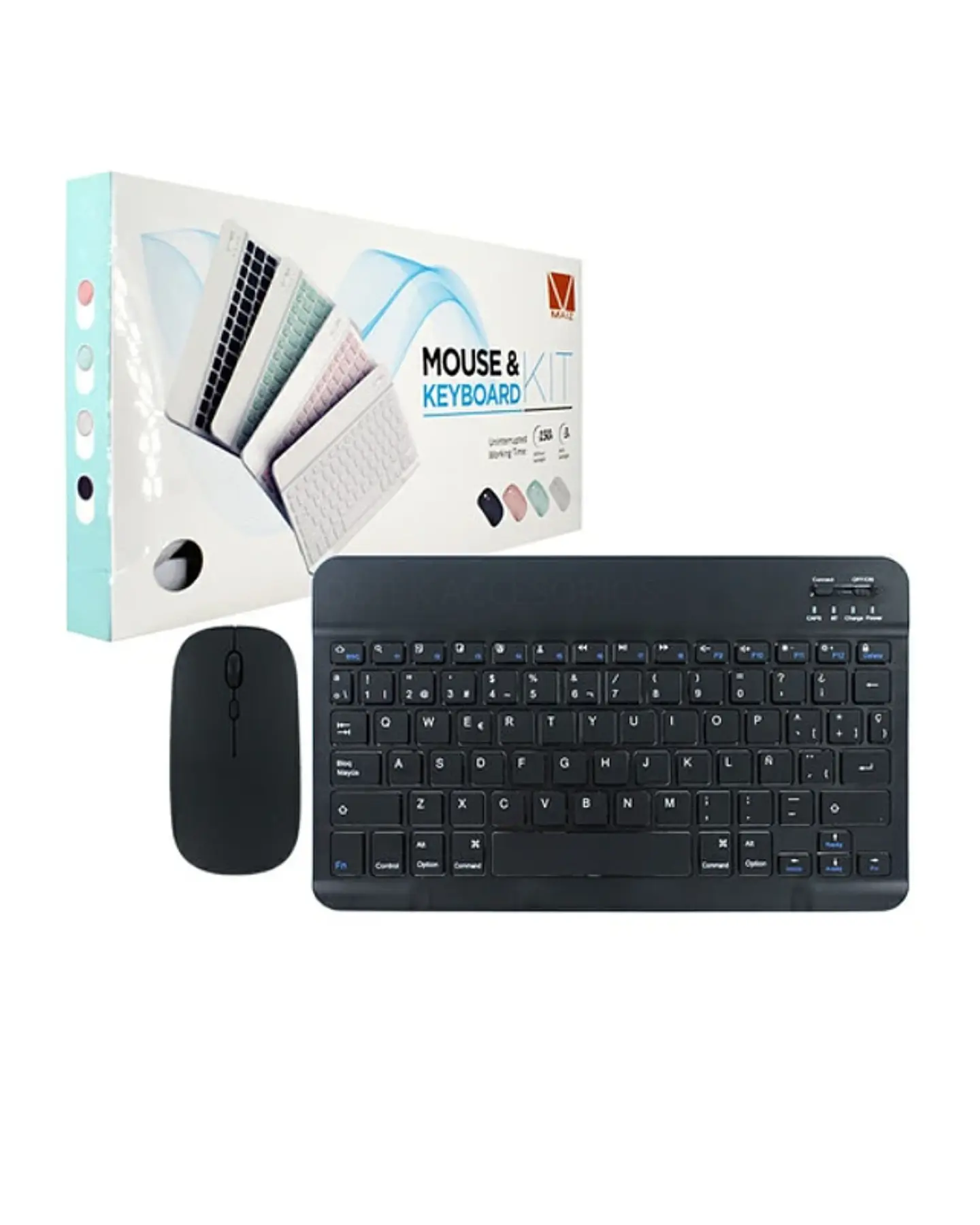 Kit de teclado y Mouse de 11 pulgadas en español inalámbrico Recargable Bluetooth  1