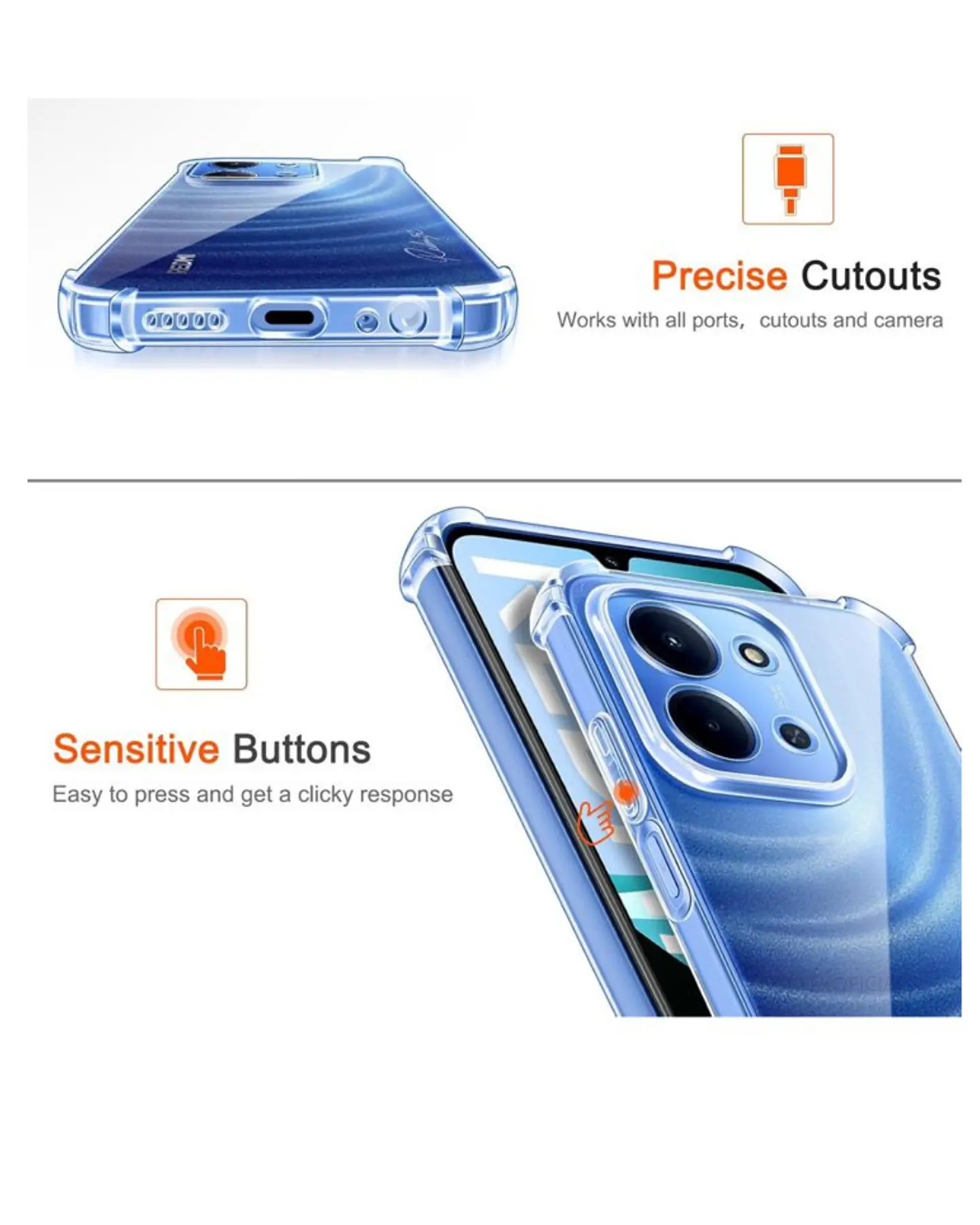 Carcasa Transparente Reforzado Para Xiaomi Redmi 15C 4G  5