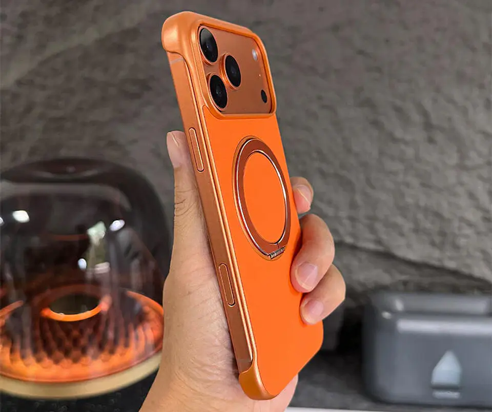 Carcasa para iPhone 17 Pro de Cuero con Soporte Magsafe  4